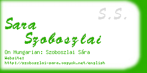 sara szoboszlai business card