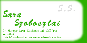 sara szoboszlai business card